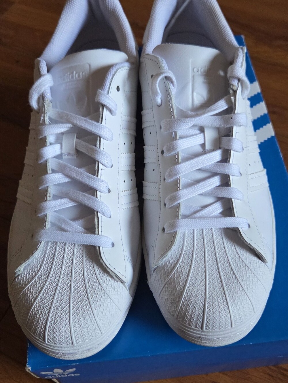 ADIDAS White Low-Top Shell-Toe Sneakers